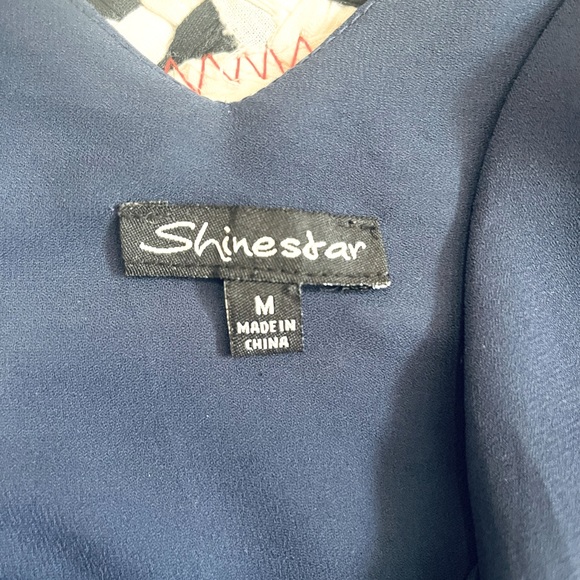 Bundle of 3 tank tops size M, navy blue, white, red white & blue striped. - Picture 5 of 6